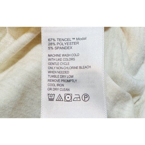 Tommy Bahama Sz S Heathered Sand Beige Tie Front Knot Button Up Top V Neck Tee - Picture 5 of 6